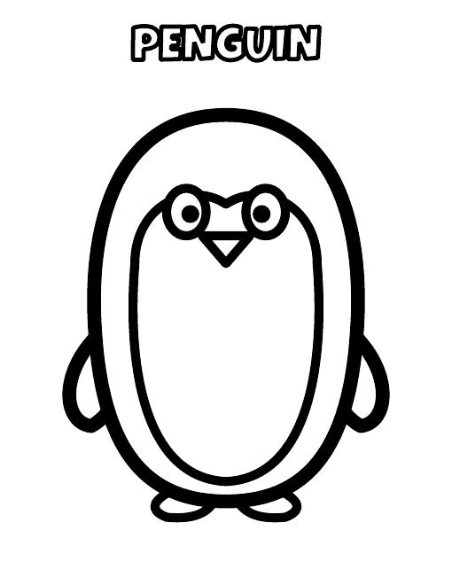 Free winter penguin coloring page for toddlers
