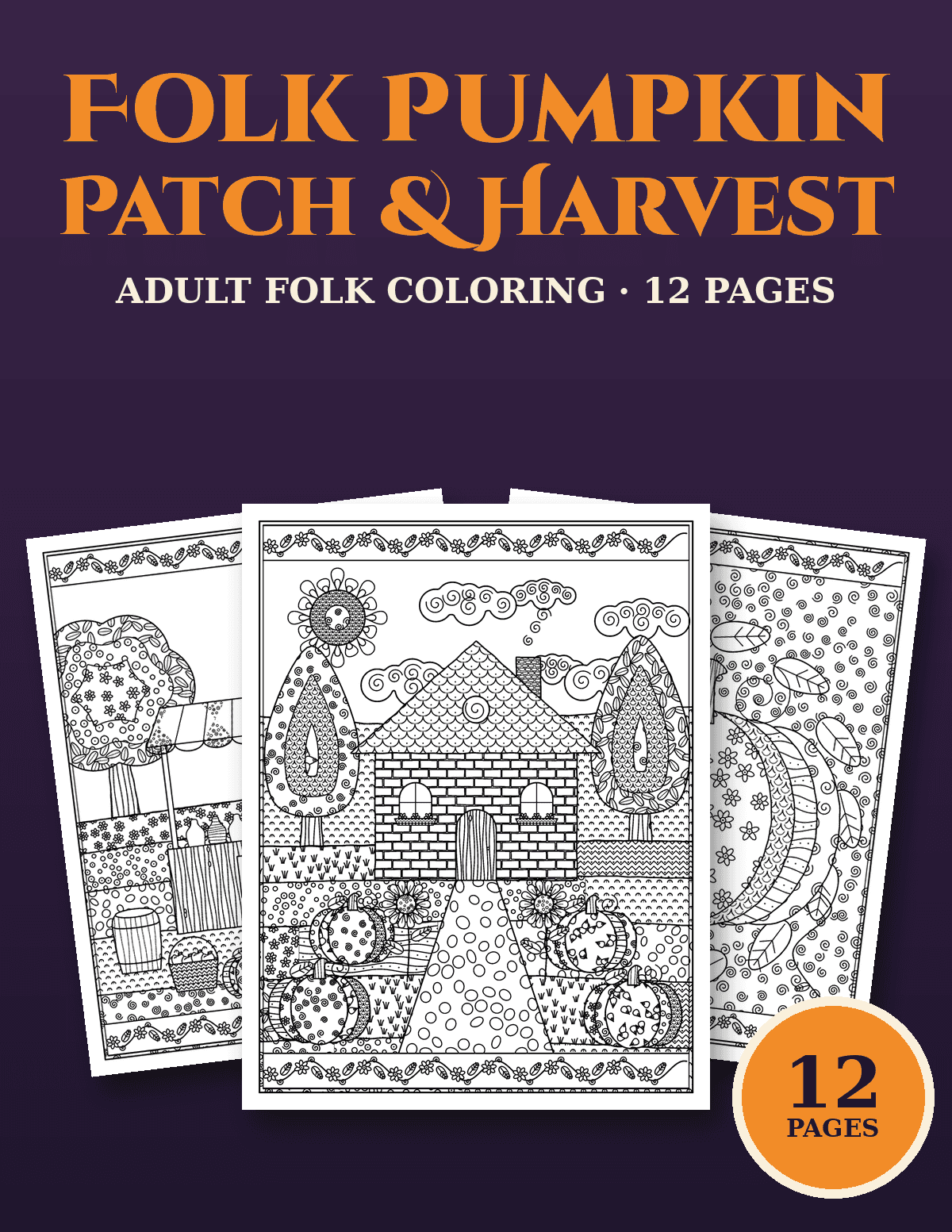 Preview of Folk Pumpkin Patch & Harvest (12 Pages)