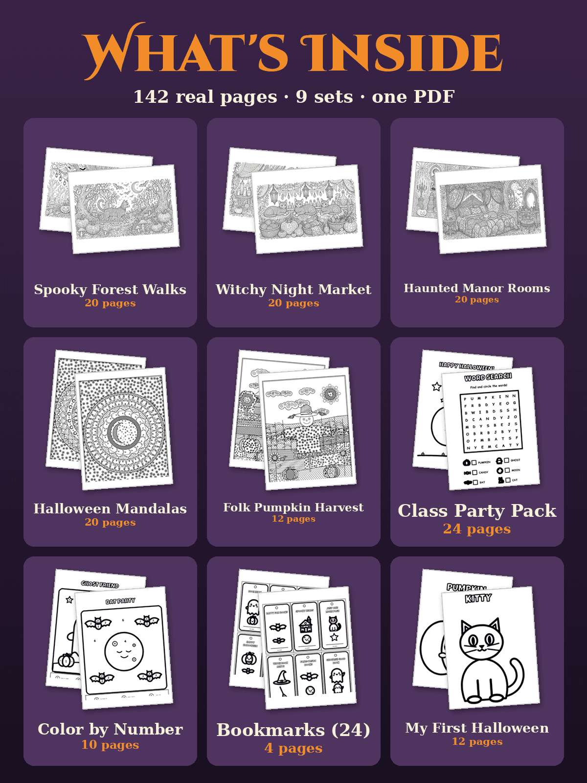 Halloween Coloring Pages Mega Bundle | Classroom Activities, Color by Number, Bookmarks | PreK-5th & Adults preview 2