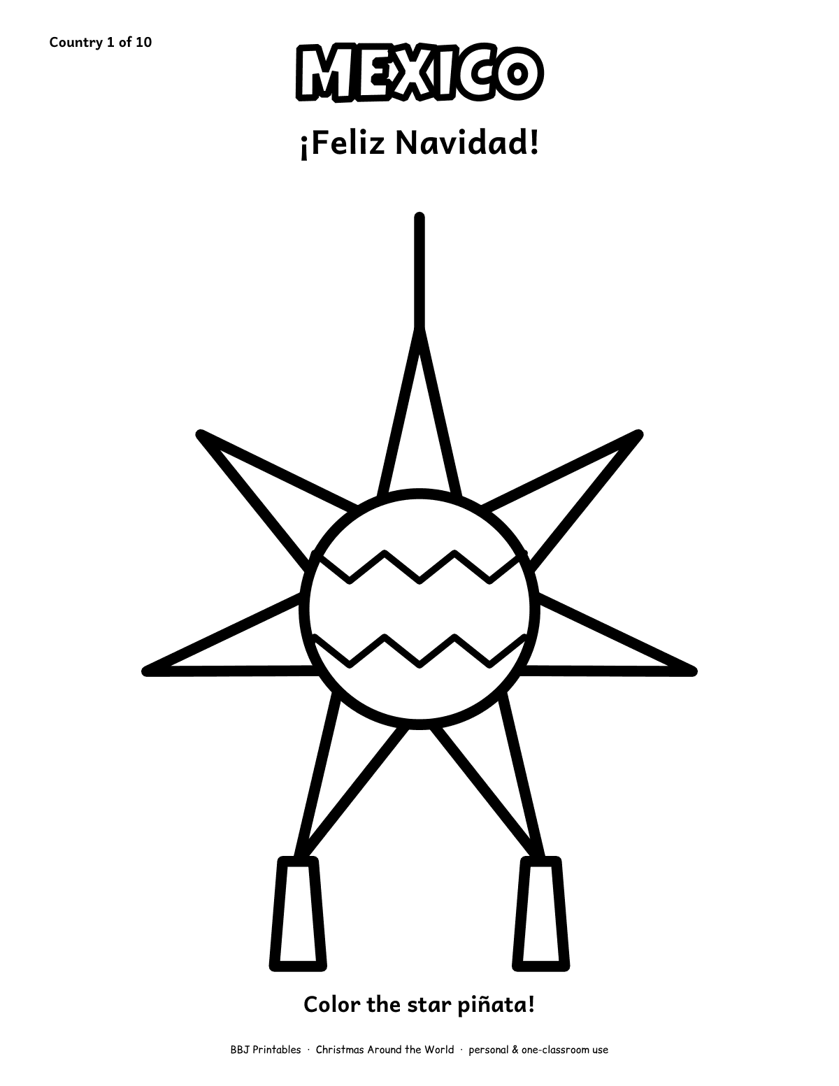 Christmas Around the World Coloring Pages & Passport: K-3, 10 Countries, 27 Pages preview 3