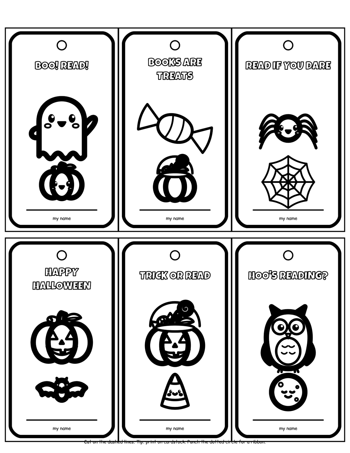 Halloween Coloring Bookmarks (24 Bookmarks, 4 Pages) preview 2