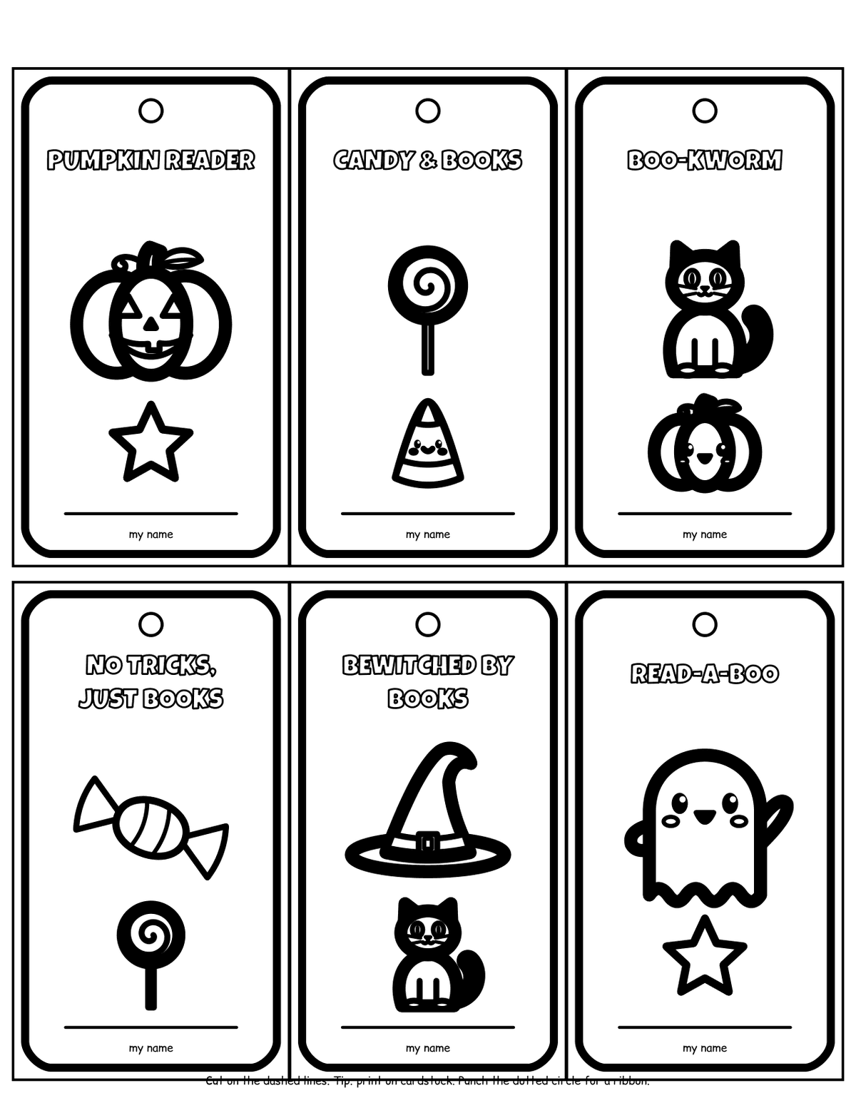 Halloween Coloring Bookmarks (24 Bookmarks, 4 Pages) preview 4