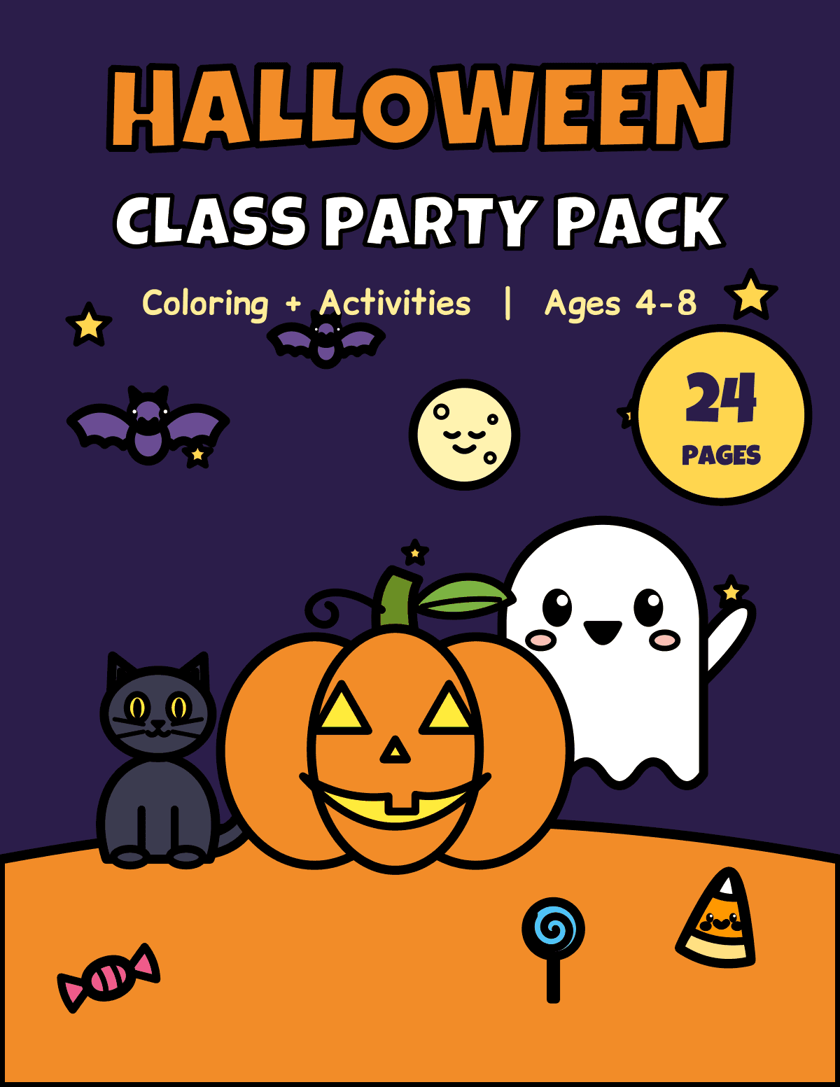 Preview of Kids Halloween Class Party Pack – Classroom License (24 Pages)