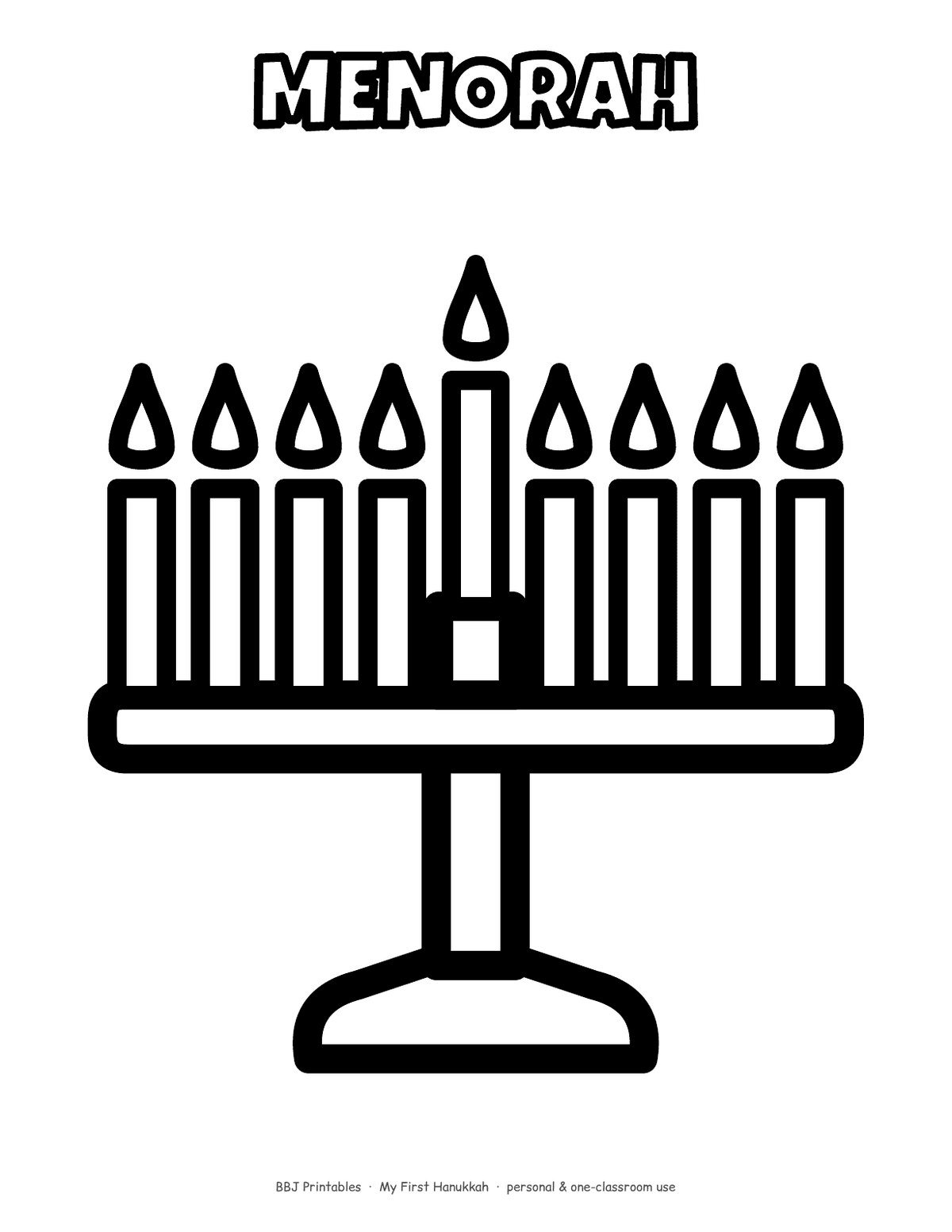My First Hanukkah Coloring Pages: Toddler & PreK, 20 Big Thick-Line Pages preview 2