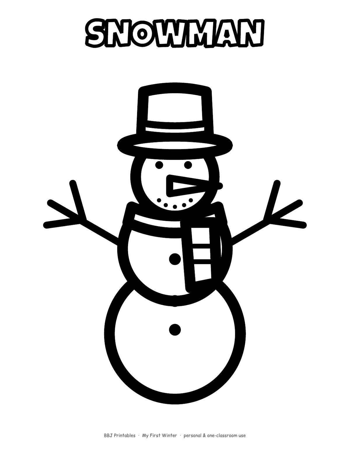My First Winter Coloring Pages: Toddler & PreK, 20 Big Thick-Line Pages preview 3
