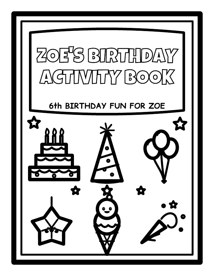 Preview of Personalized Birthday Party Activity Book (30+ Pages, Ages 4–9)