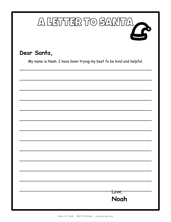Sample: Letter to Santa