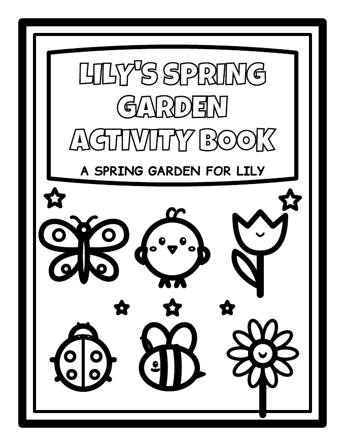 Preview of Personalized Spring Garden Activity Book (30+ Pages, Ages 4–9)
