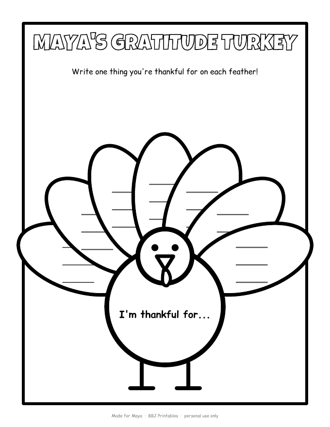Sample: Gratitude turkey