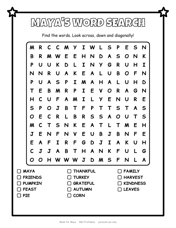 Sample: Word search with the name