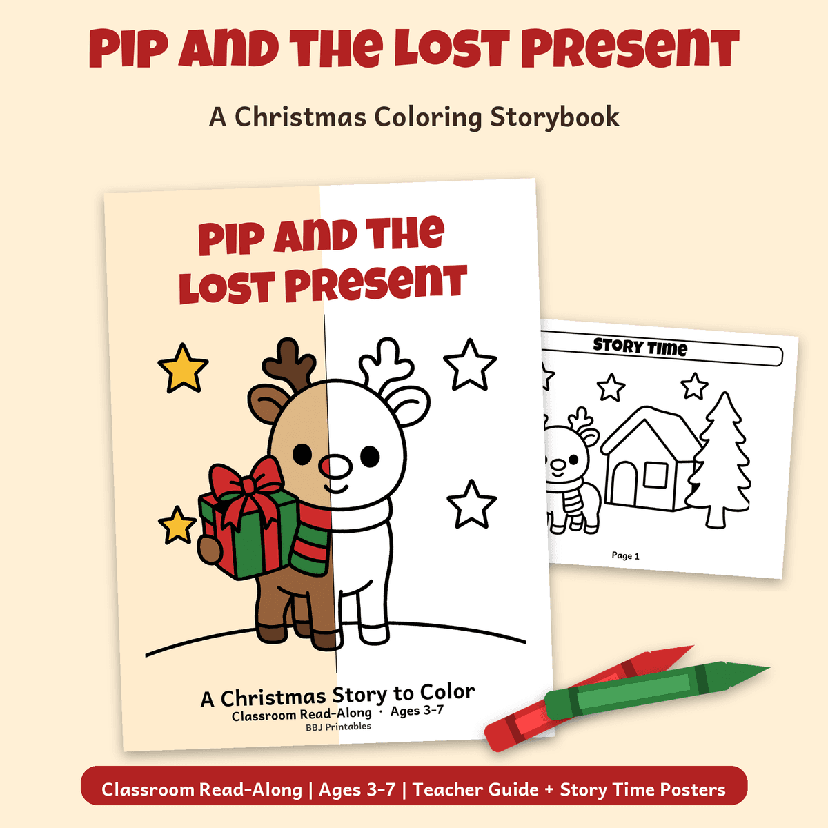 Pip and the Lost Present coloring storybook cover