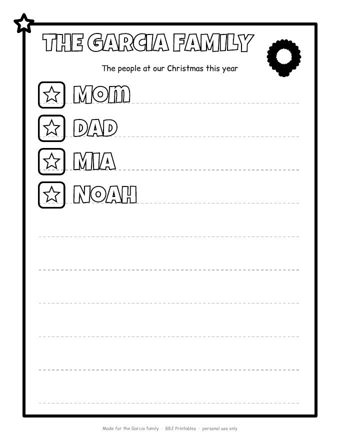 Sample: Family page