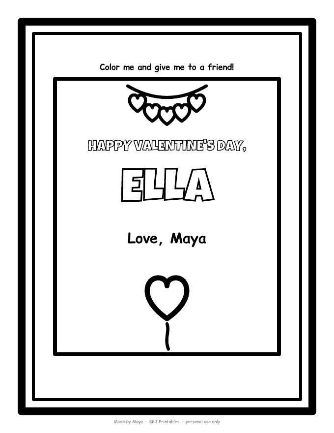 Sample: Color-me card